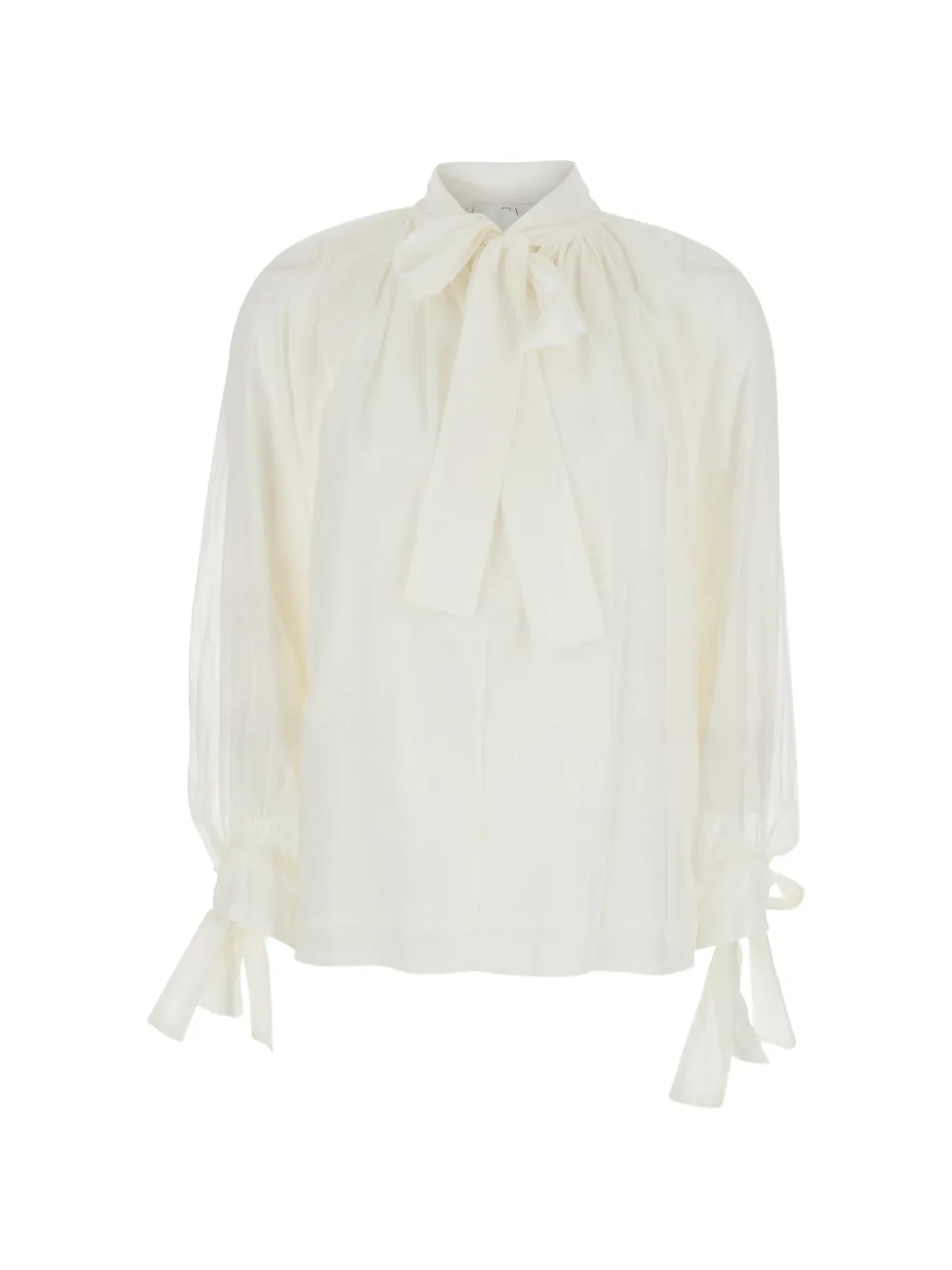Tela bow-detail cotton blouse - Toni neutri