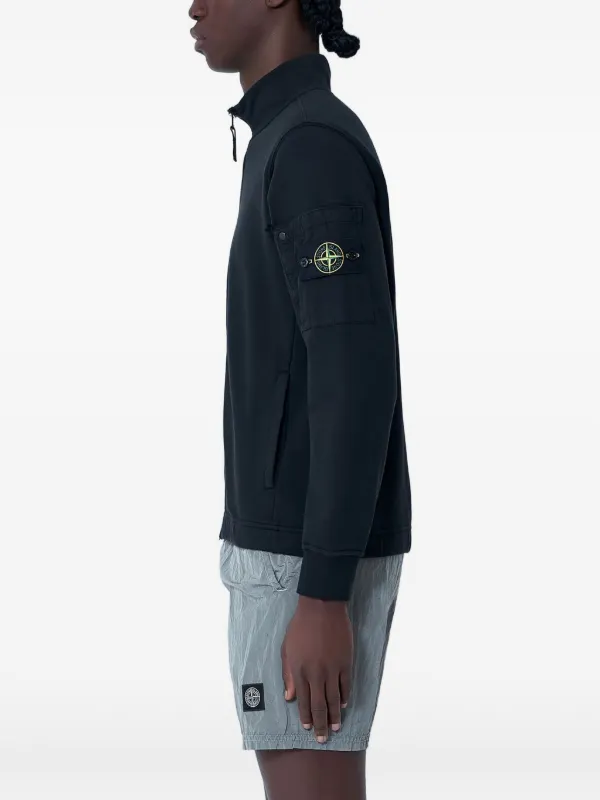 Stone Island zip-up mock-neck Jacket | Black | FARFETCH JO