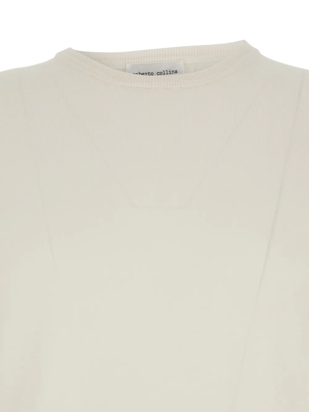 Roberto Collina Poloshirt met geribbeld detail Beige