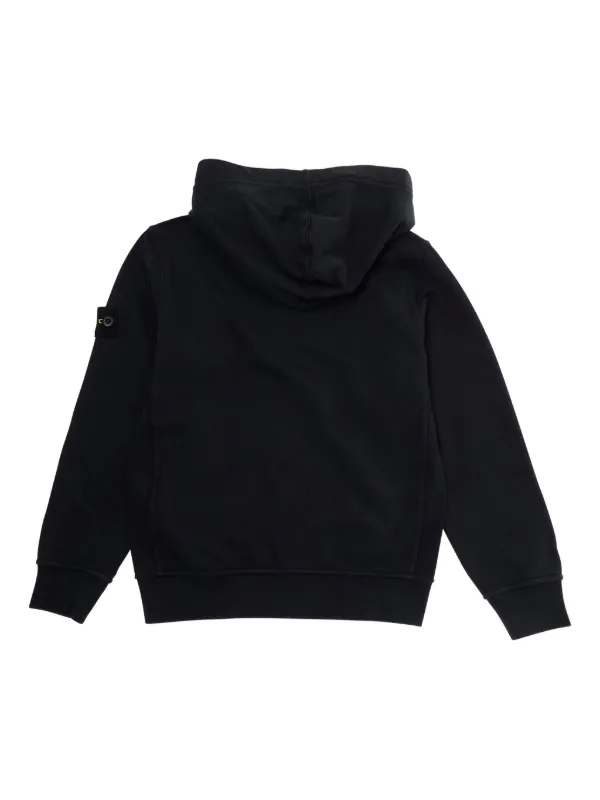 Stone Island Junior ジップアップ パーカー | ブラック | FARFETCH JP