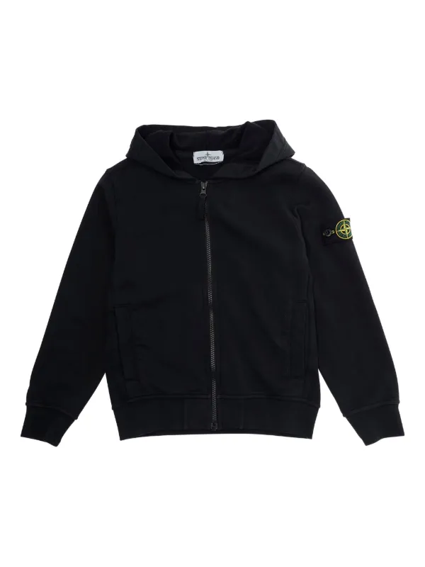 STONE  JUNIOR ブラックパーカー Stone Island Junior ジップアップ パーカー | ブラック | FARFETCH JP
