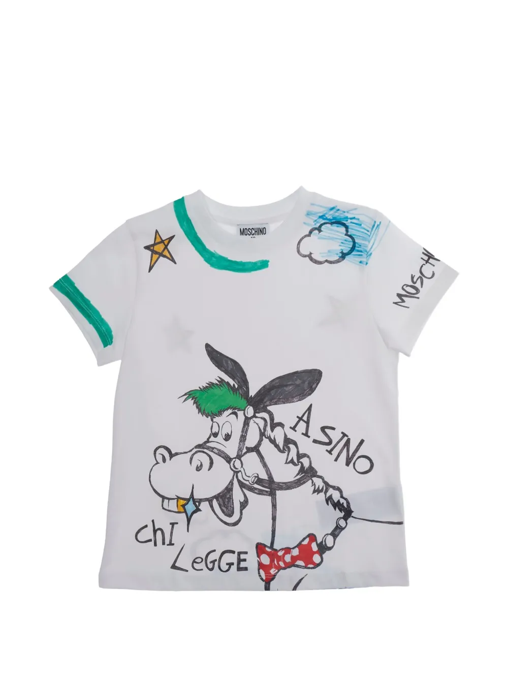 Moschino Kids cartoon print T-shirt - Bianco