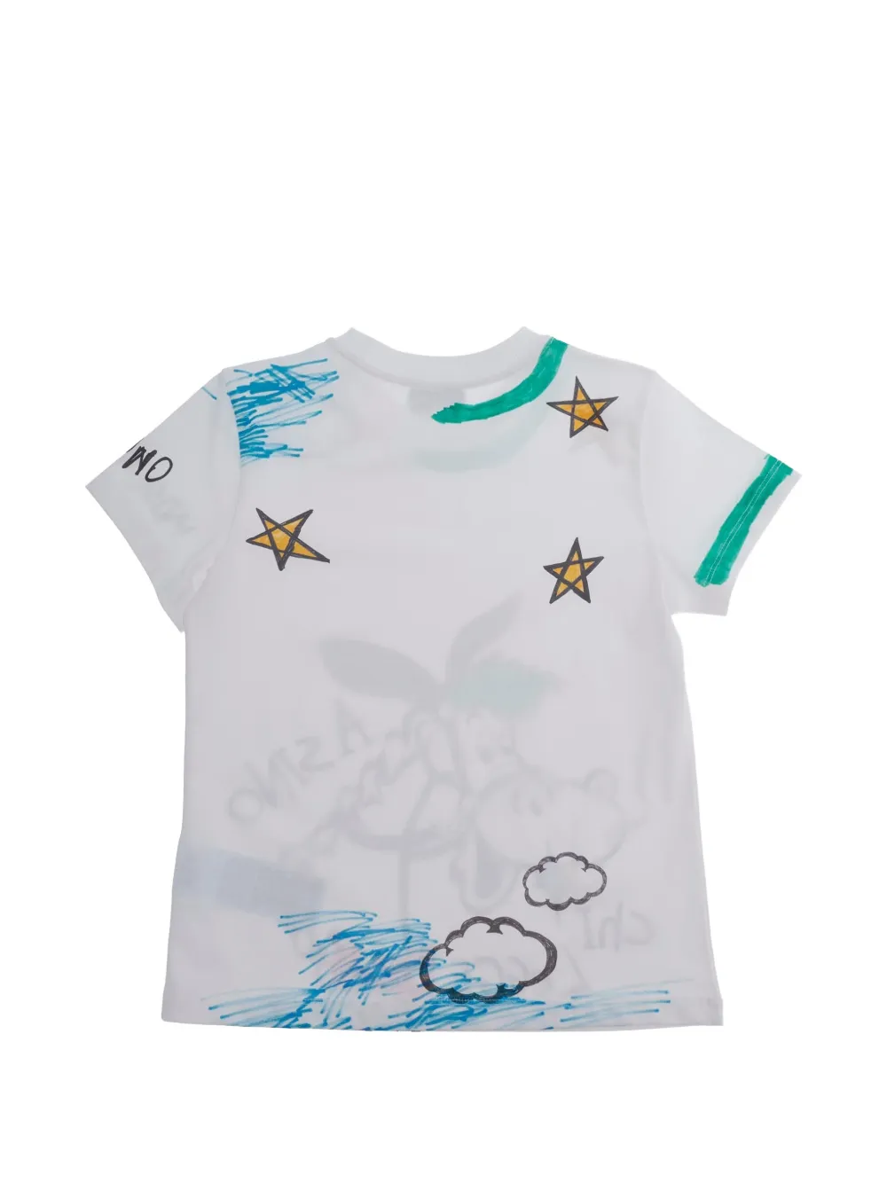 Moschino Kids T-shirt met stripprint Wit