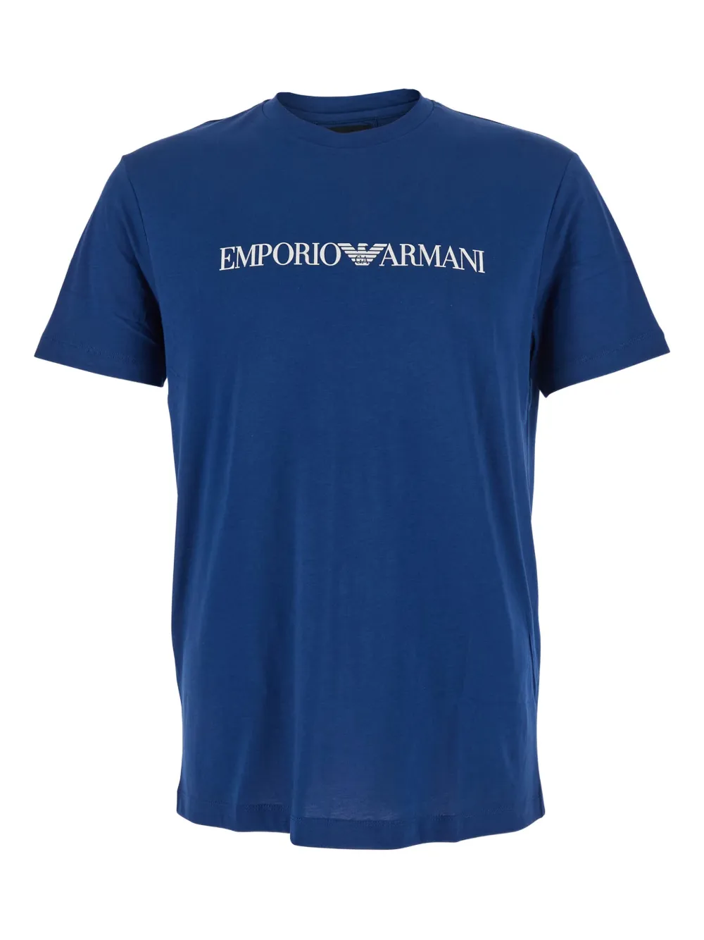 Emporio Armani T-shirt met logo en ronde hals Blauw