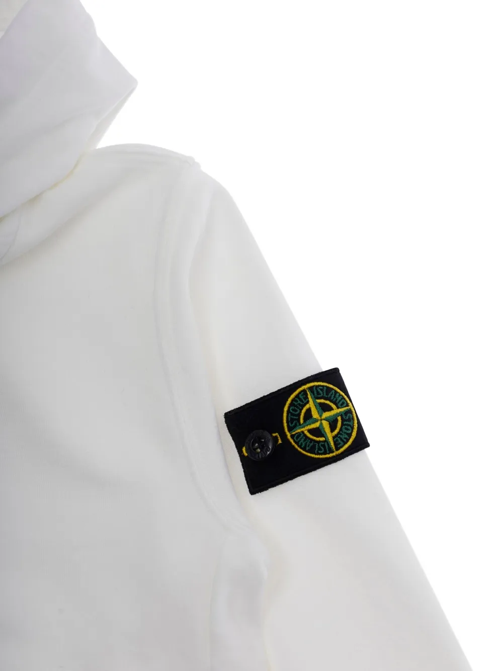 Stone Island Junior Hoodie met rits Wit