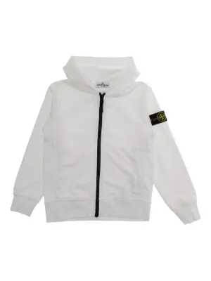 Stone Island Junior ジップアップ パーカー | ホワイト | FARFETCH JP