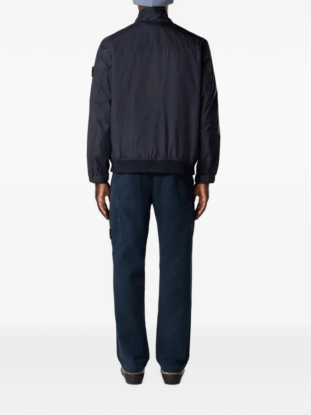 Stone Island Crinkle Reps NY jack met logopatch Zwart