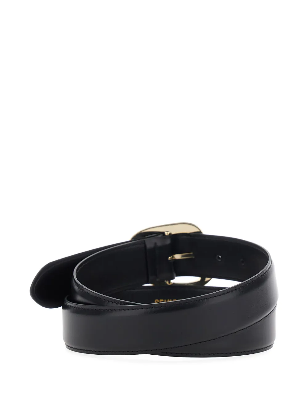 Semicouture oval-buckle leather belt - Zwart