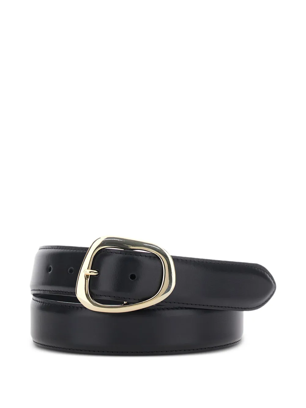 Semicouture oval-buckle leather belt - Schwarz