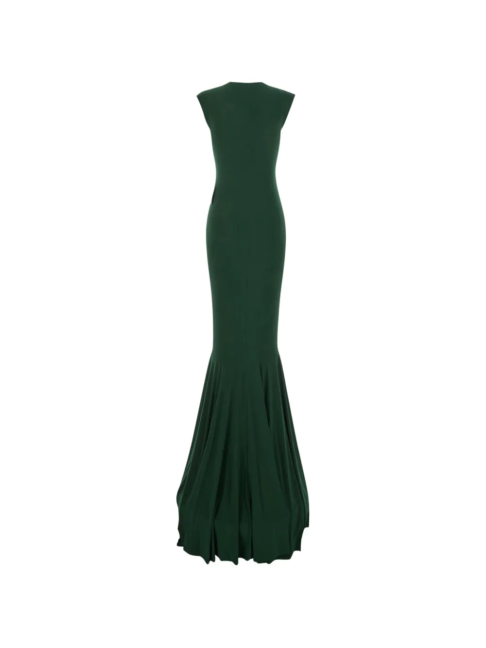 Norma Kamali V-neck Ruched Gown - Green 