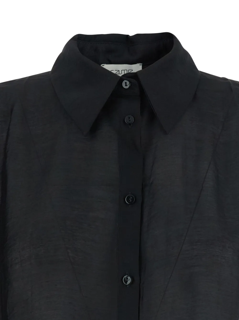 Rame Camicia Semi Trasparente - Nero 