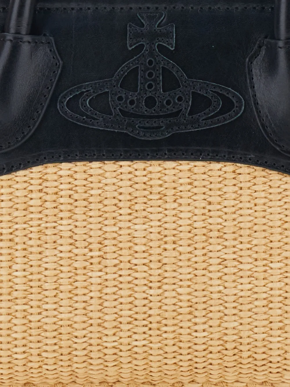 Vivienne Westwood Kleine Troy geweven shopper met Orb-patroon Beige