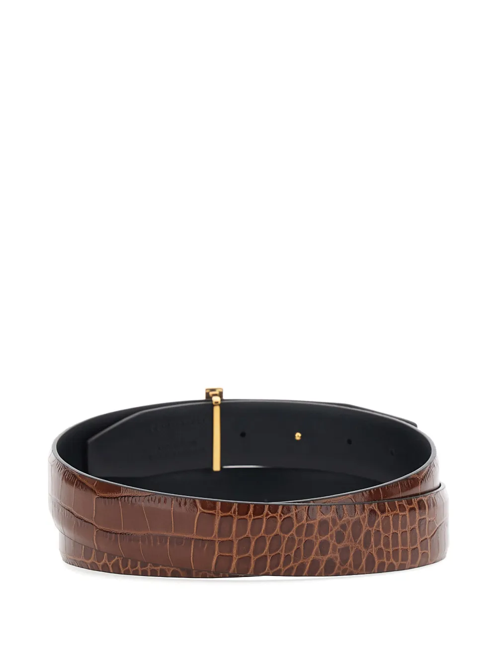TOM FORD crocodile-effect belt - Bruin