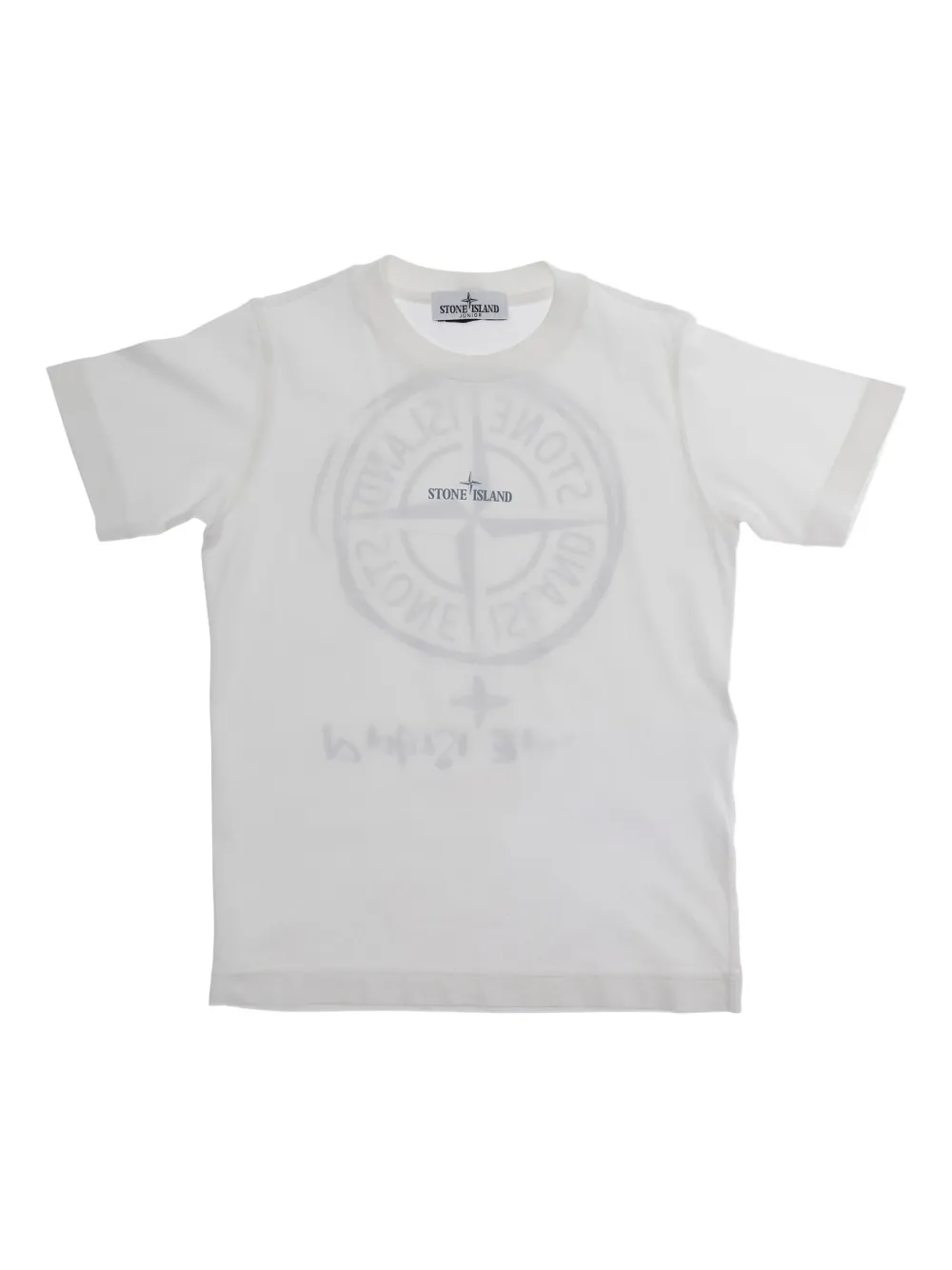 Stone Island Junior logo print T-shirt - Bianco