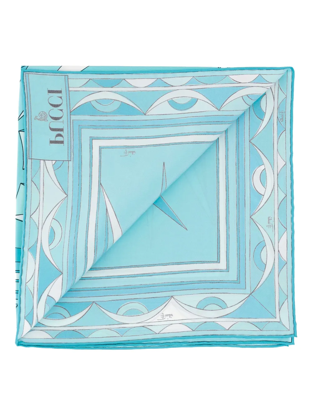 Pucci Silk Square Scarf In Blue