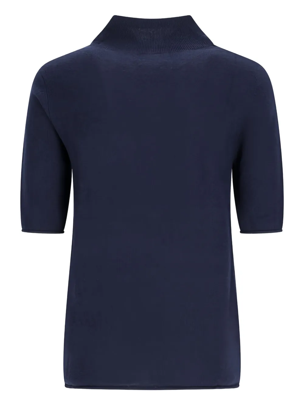 Notshy Madeleine High-neck Short-sleeve Top In Blue