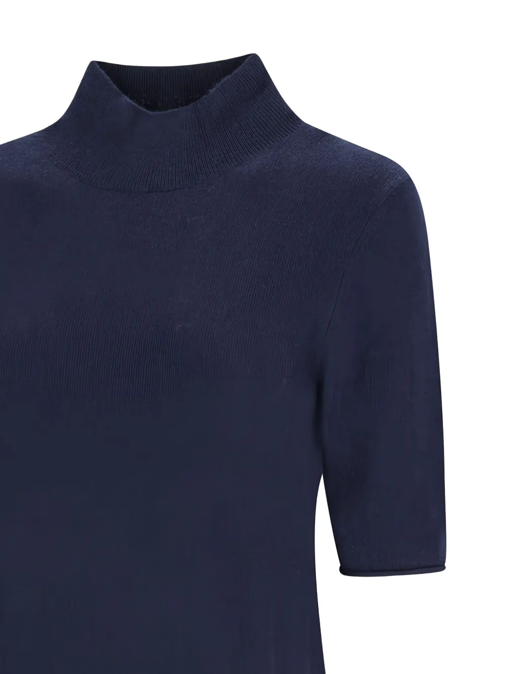 Notshy Madeleine High-neck Short-sleeve Top In Blue