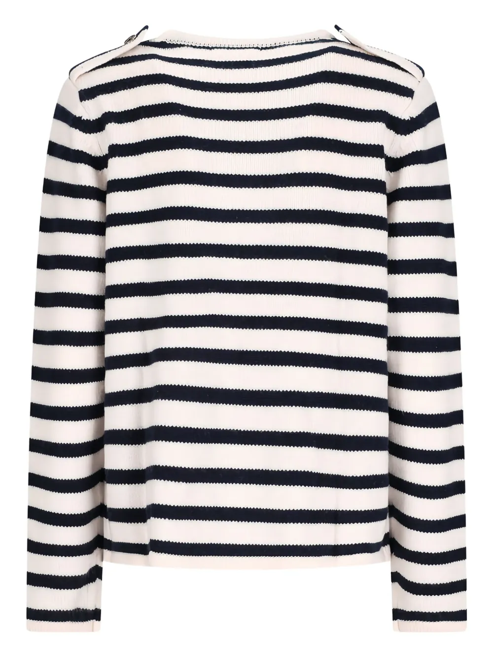Notshy Molly Striped Double-breasted Cardigan In White