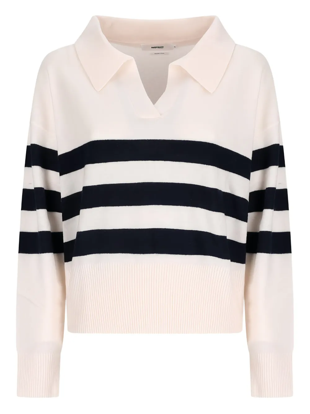 Notshy Irina Striped Polo-collar Sweater In Multi