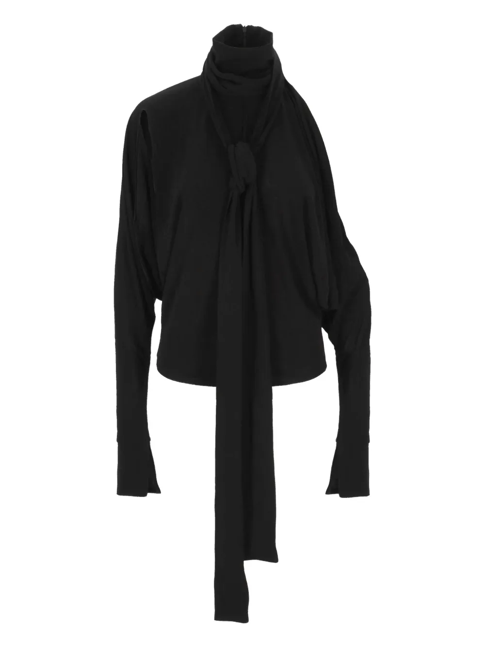 Francesco Murano Knot High-neck Top In Black