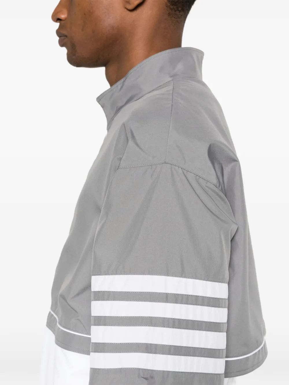 Thom Browne Colour-block Stripe Jacket In Gray