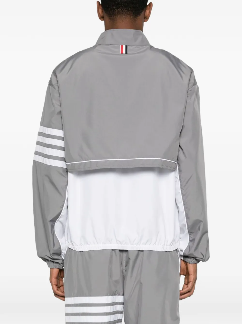 Thom Browne Colour-block Stripe Jacket In Gray