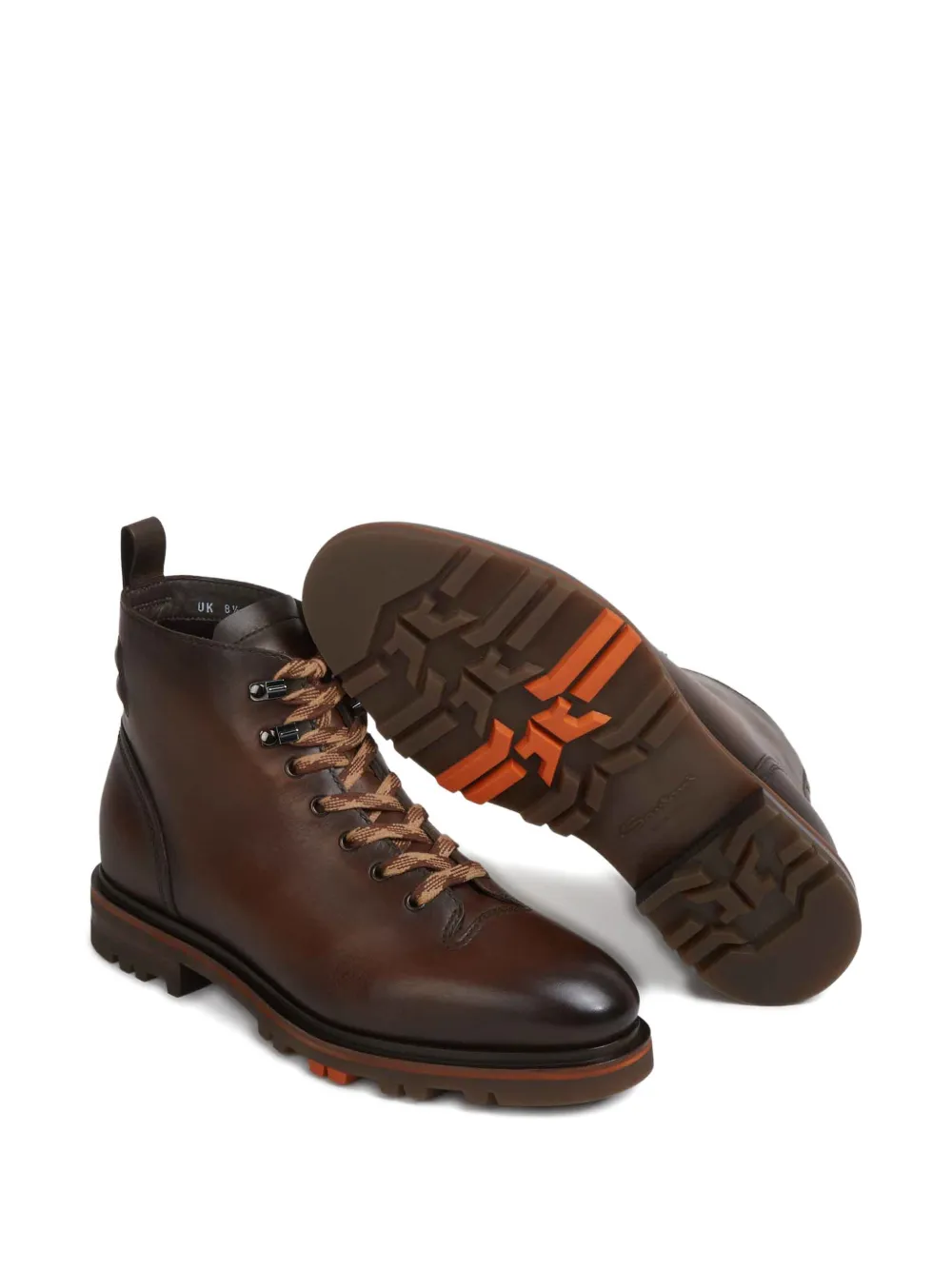 Santoni Leren wandellaarzen Bruin