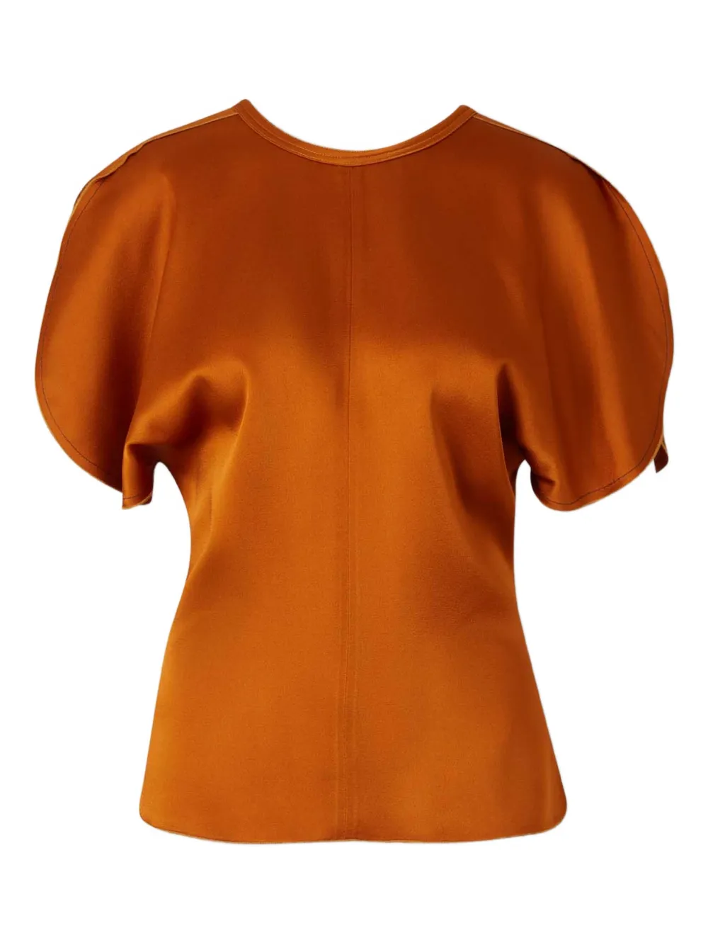 Victoria Beckham V-neck short-sleeve blouse - Oranje