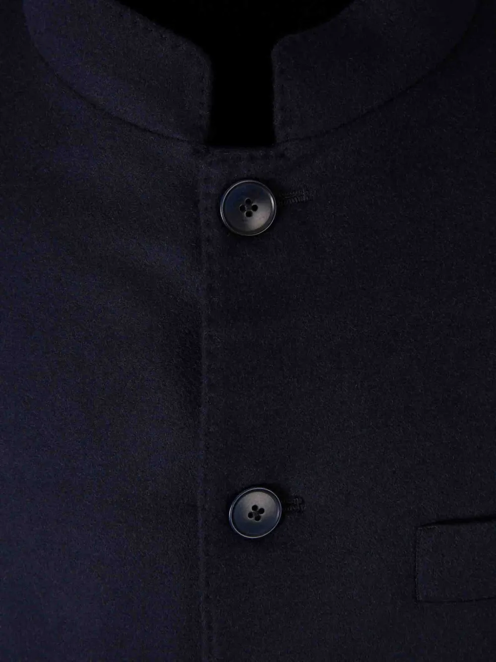  Atelier Munro Mandarin-collar Button Wool Jacket - Blue 
