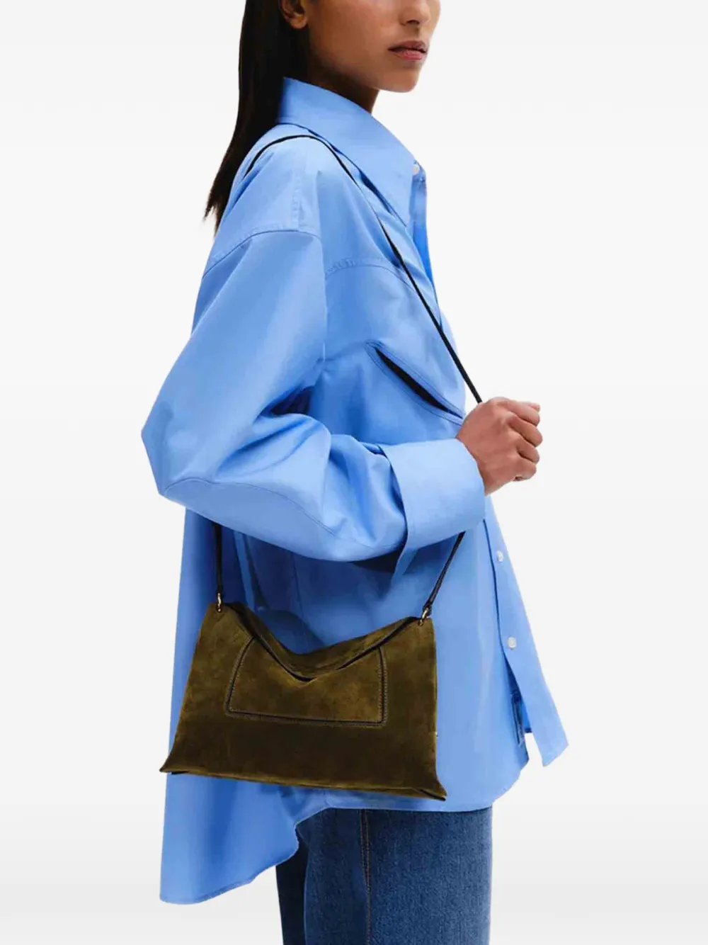 Wandler Penelope Slouch Crossbody Bag In Green