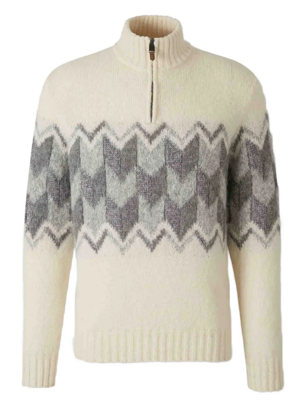 Canali sweat à motif zigzag | tons neutres | Image 1