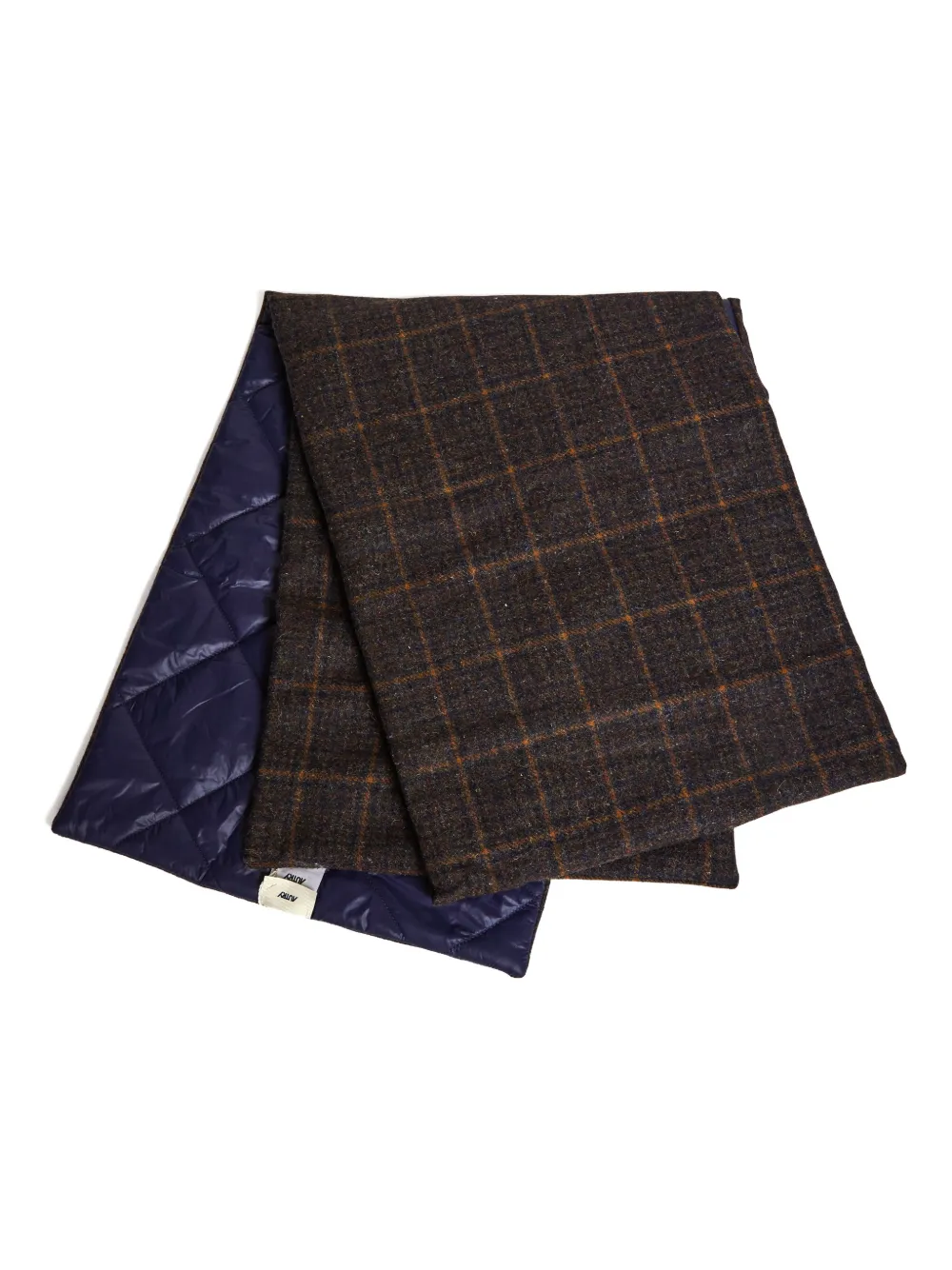 Autry Quilted Tartan Double-face Scarf In Brown