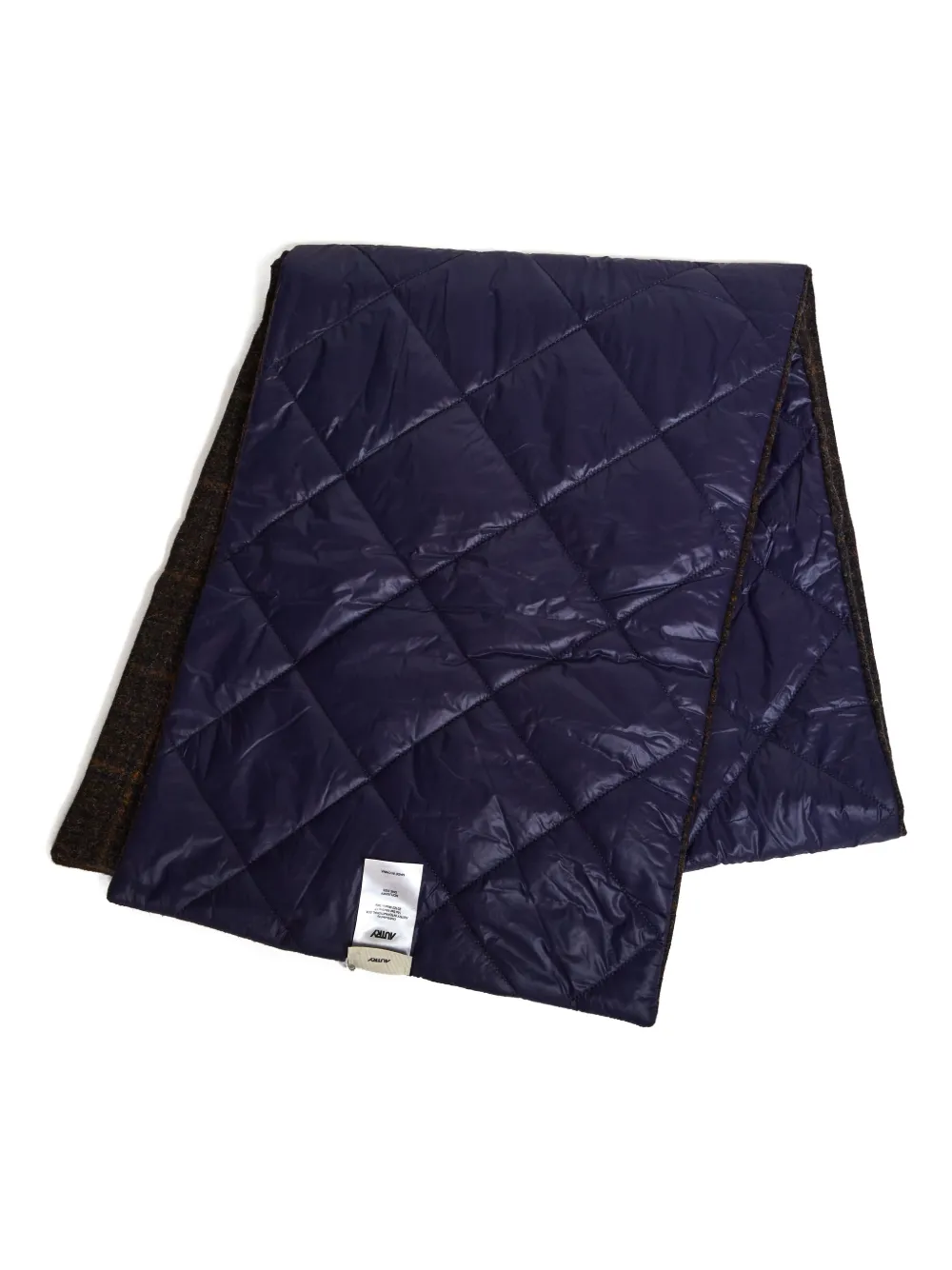 Autry Quilted Tartan Double-face Scarf In Brown