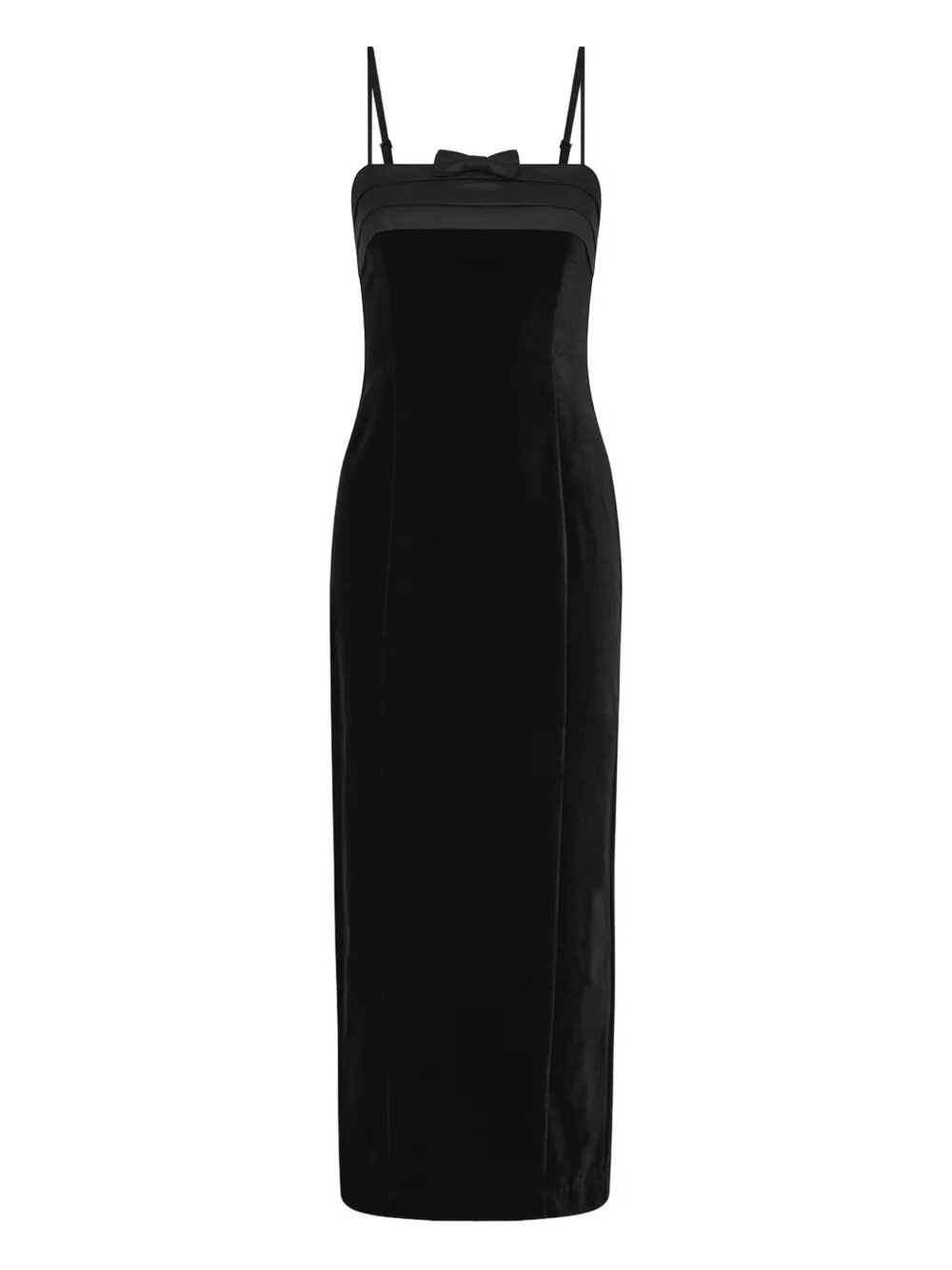 Posse Quincy Velvet Midi Dress In Black