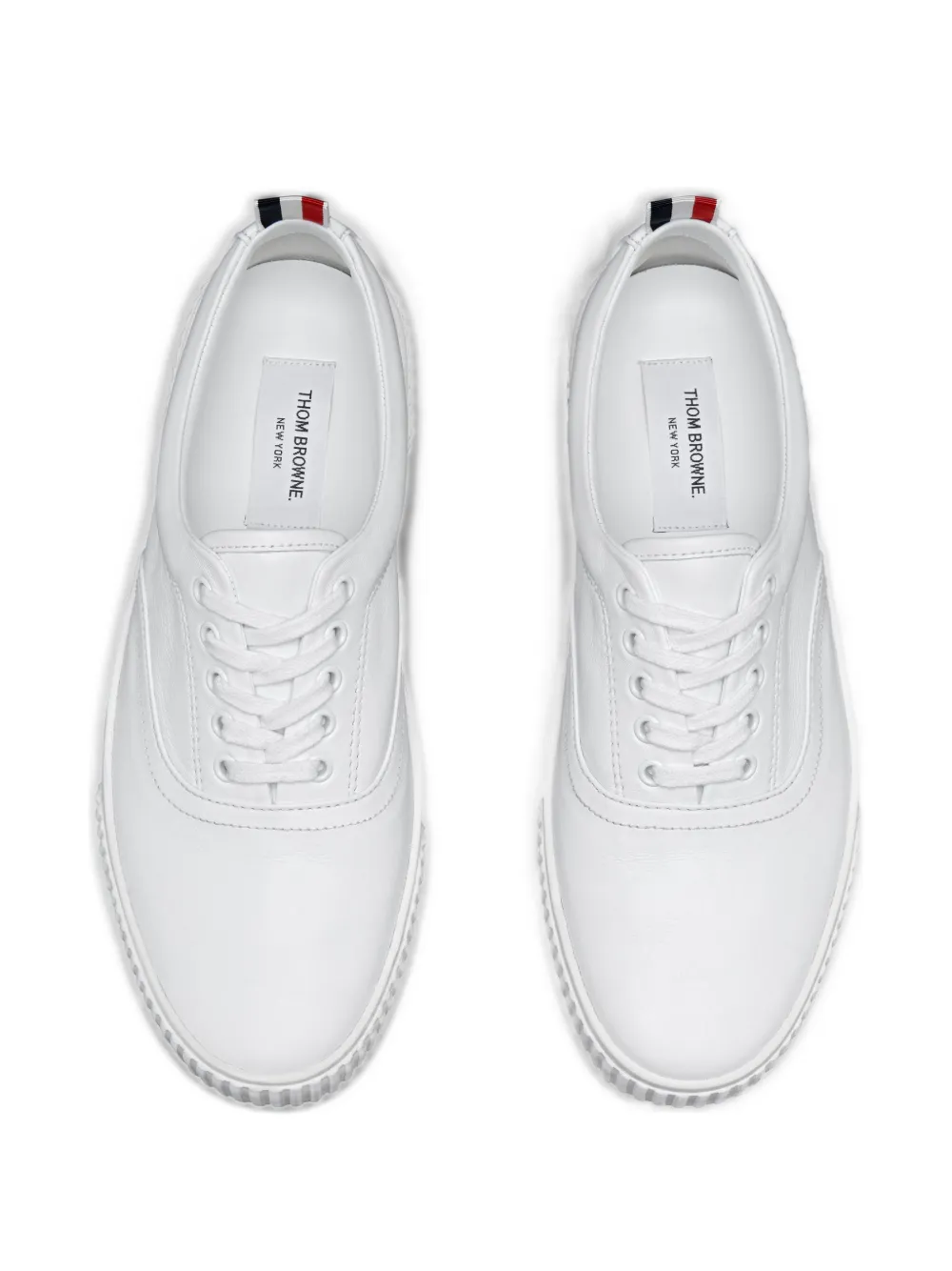 Thom Browne Panelled Grosgrain Loop Sneakers In White