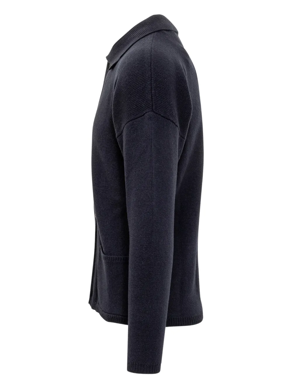  Rakki Collared Buttoned Cardigan - Blue 