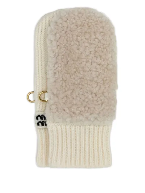 Miu Miu logo-detail gloves