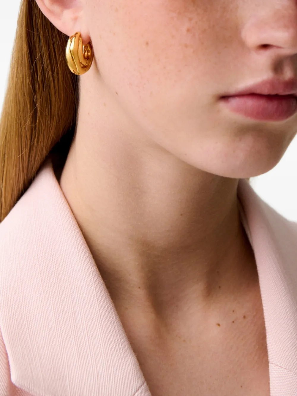 Claudie Pierlot ridged-texture hoop earrings - Oro