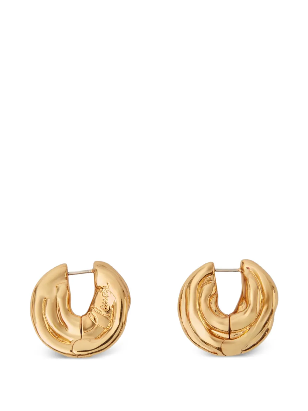 Claudie Pierlot ridged-texture hoop earrings - Gold
