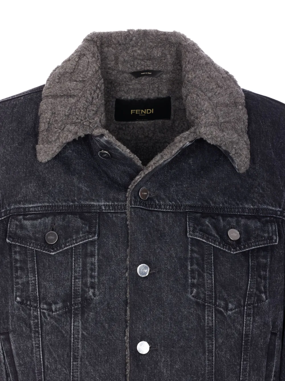 Fendi Point-collar Buttoned Jacket In Blue