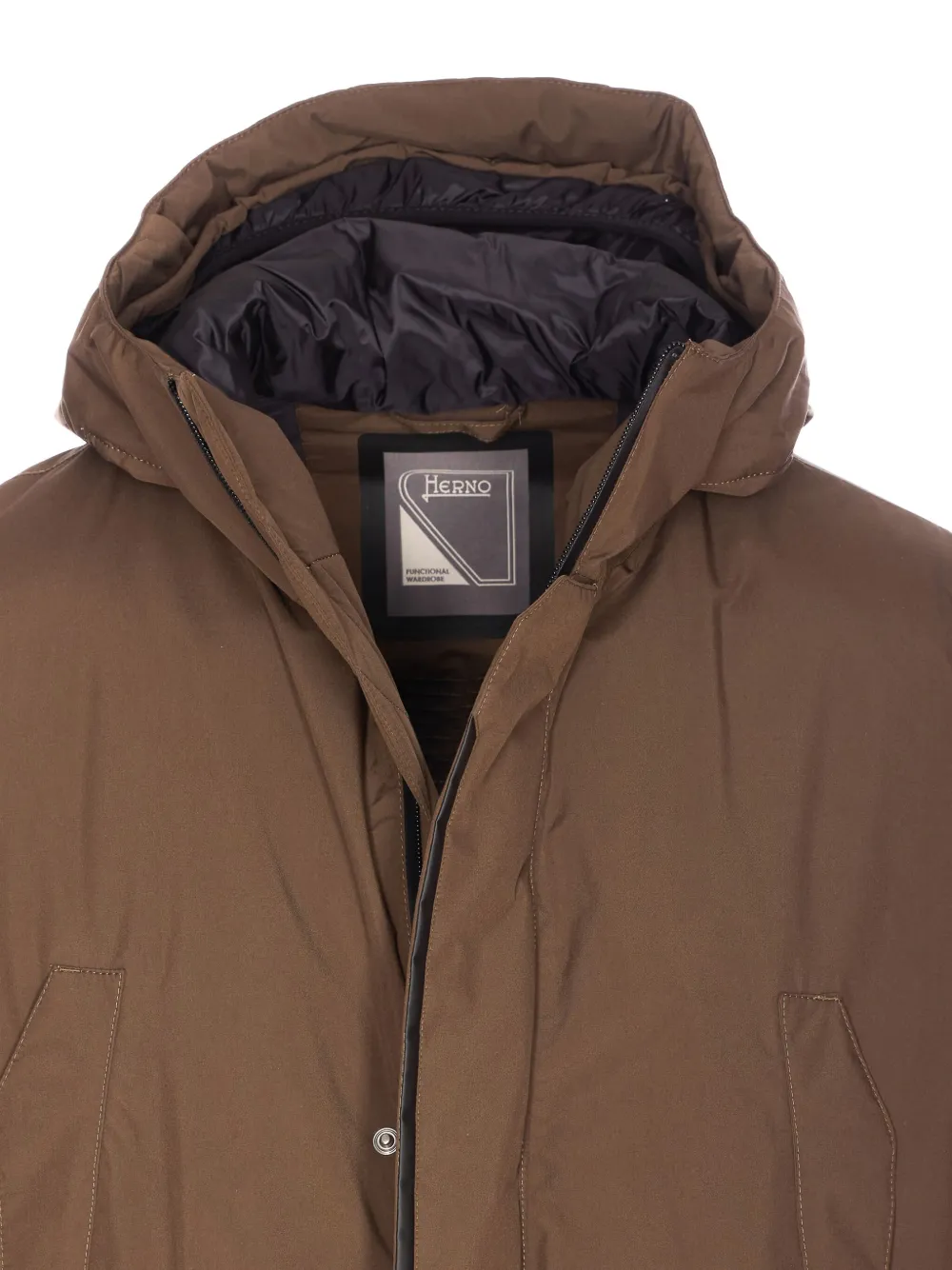 Herno Gewatteerde parka met capuchon Bruin