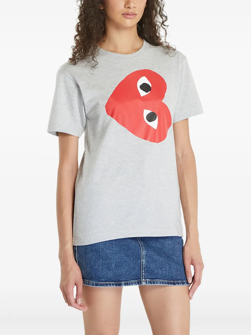 Comme Des Garçons Play Sideways heart T-shirt Grijs