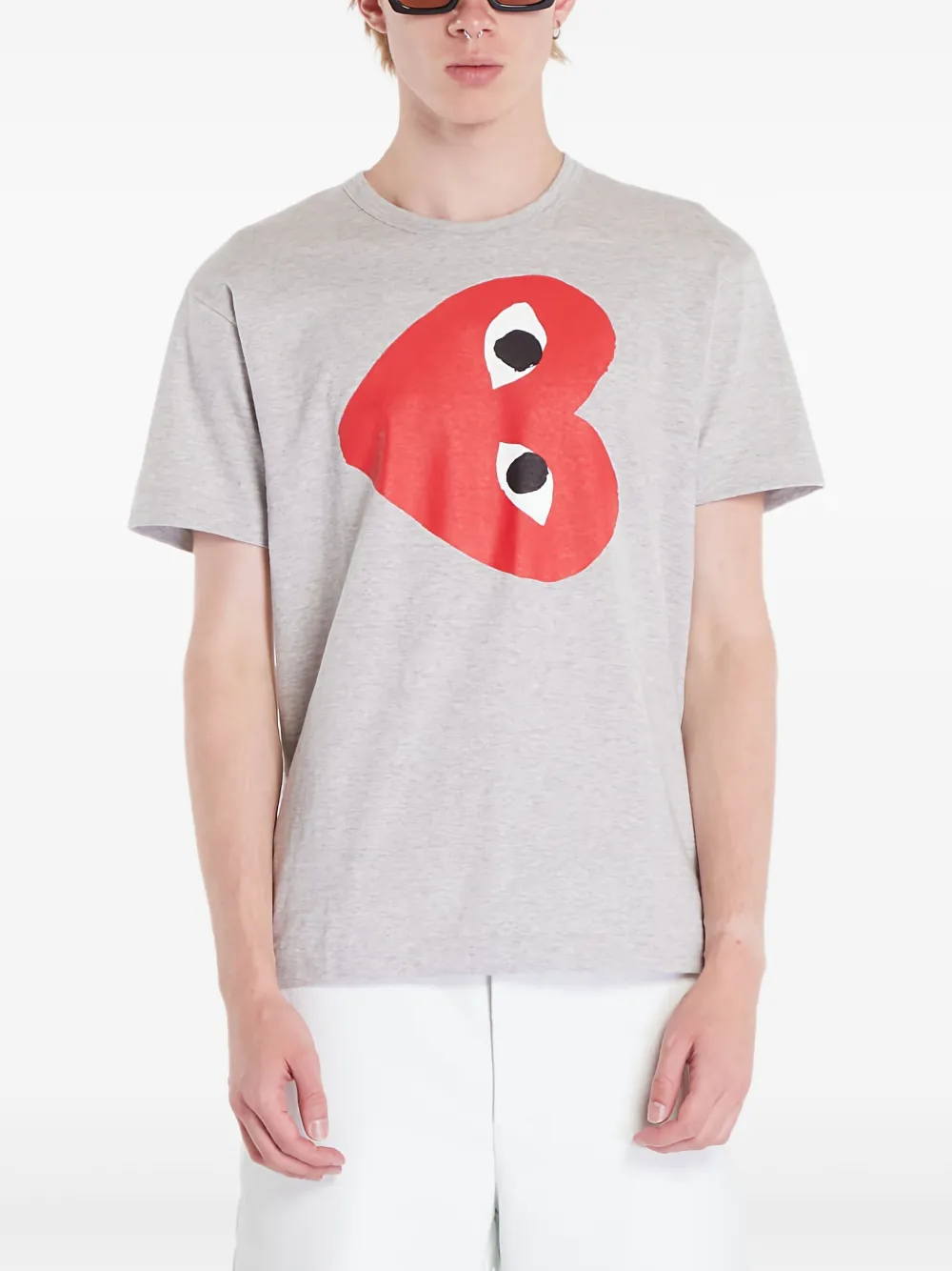 Comme Des Garçons Play Sideways heart T-shirt Grijs