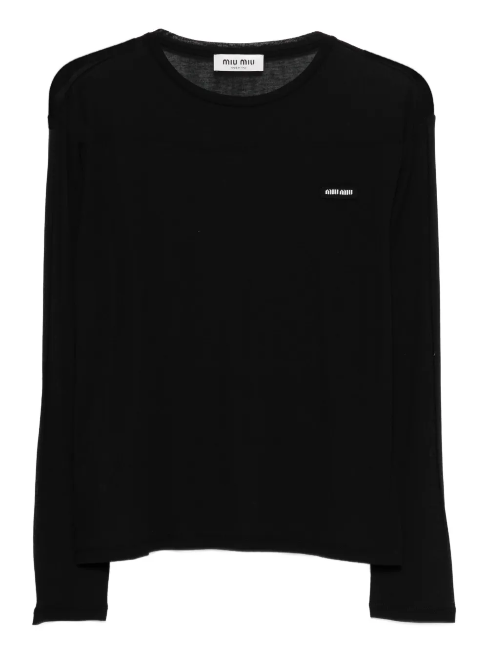 Miu Miu logo-patch T-shirt - Nero