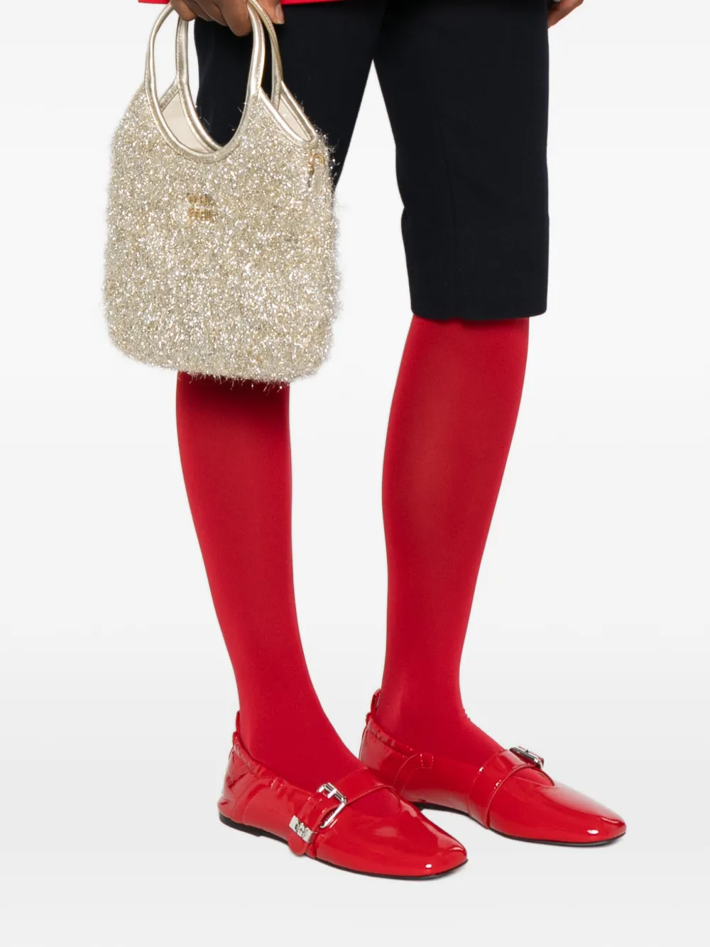 Miu Miu Ivy logo top-handle tote bag - Goud