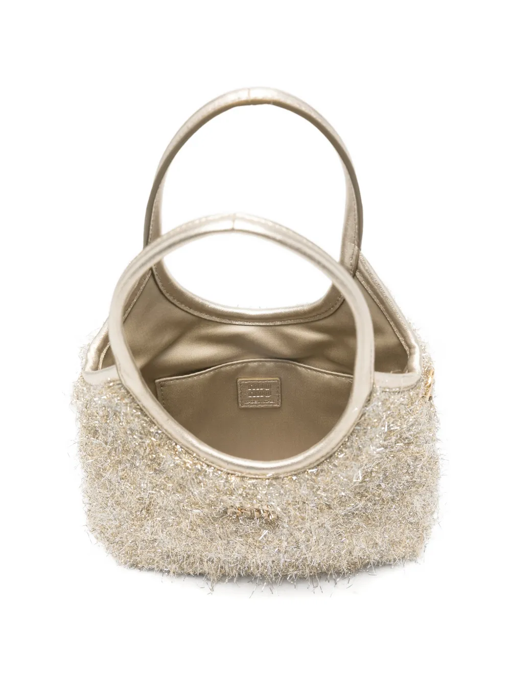 Miu Mini Ivy shopper met imitatiebont Goud