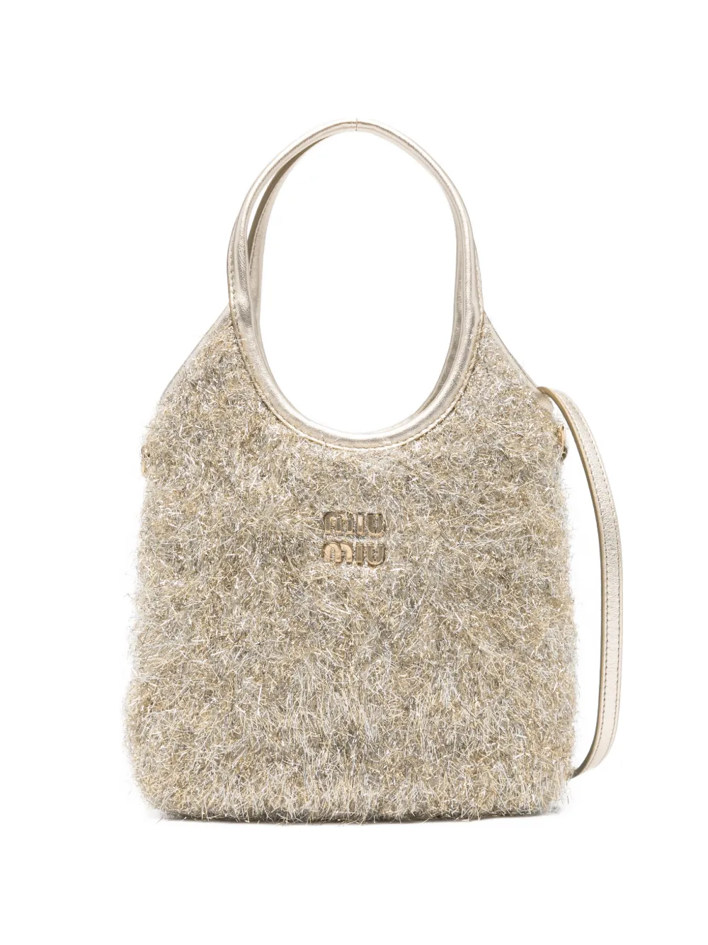 Miu Miu Ivy logo top-handle tote bag - Oro