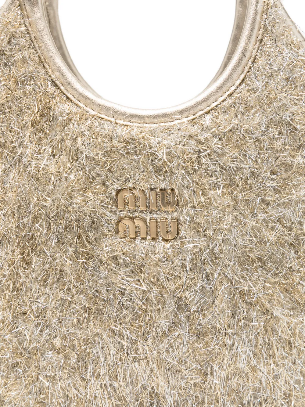 Miu Mini Ivy shopper met imitatiebont Goud
