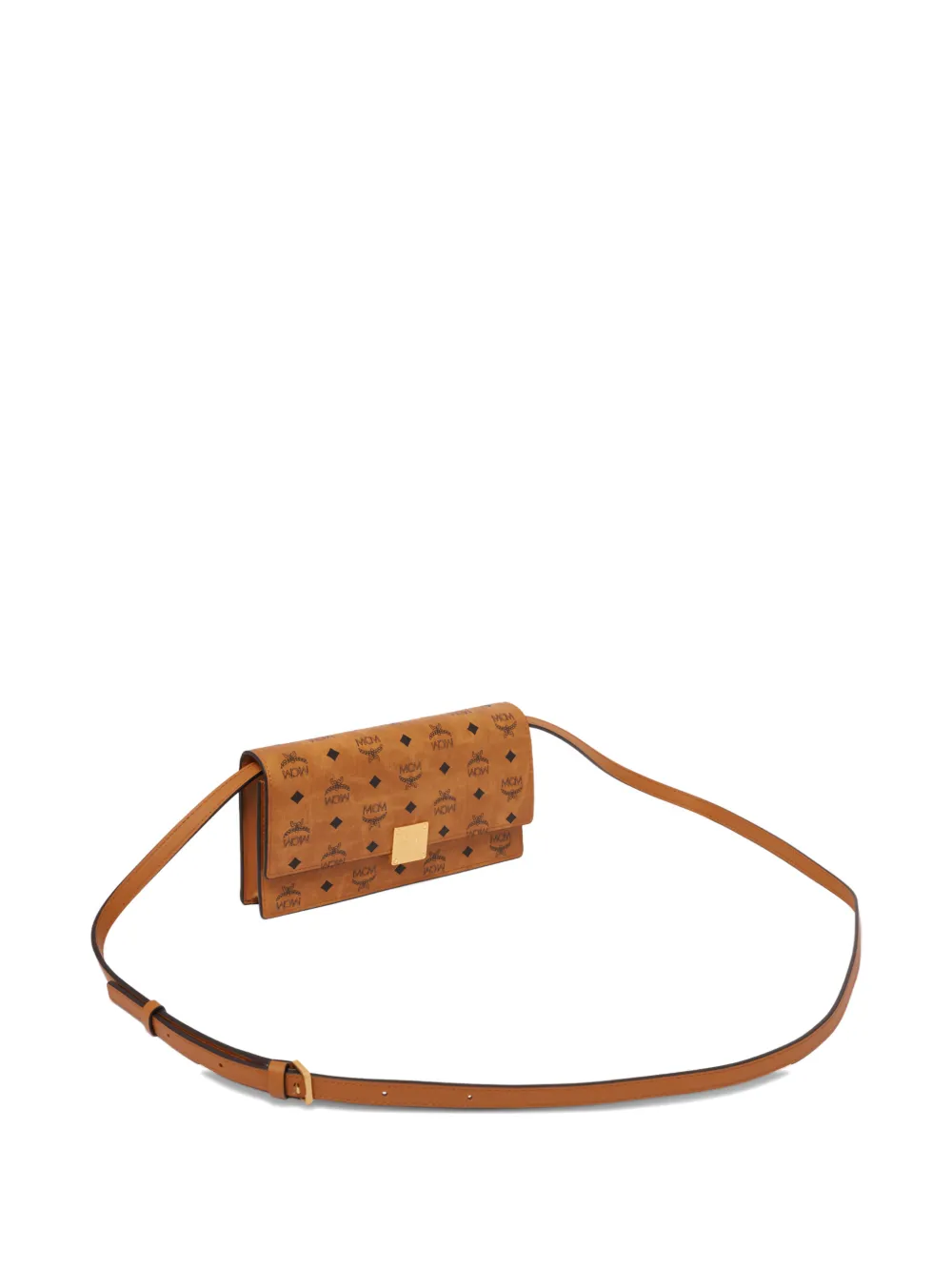  Mcm Logo-plaque Mini Bag - Brown 