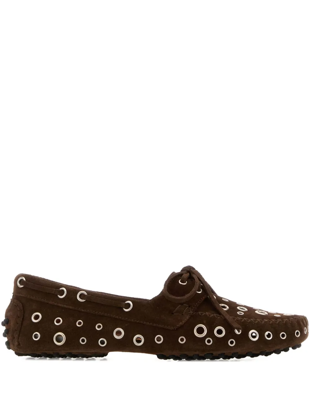 Gimaguas Car Eyelets Suede Loafers In Brown